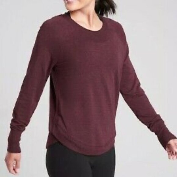 Athleta - sz Med - Mindset Sweatshirt 472751 in Heathered Maroon - Picture 1 of 10